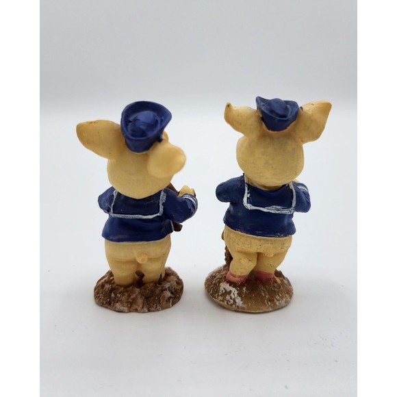 Sailor Pig figurines with anchor, helm. LOT OF 2 Resin 2.5in tall. Vintage Farm - Picture 2 of 13